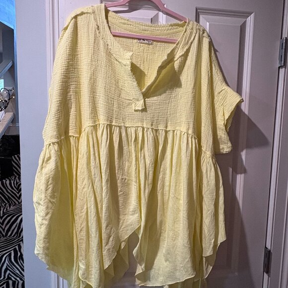 Free People Sugar Rush Babydoll top minted lemonade - Picture 1 of 4